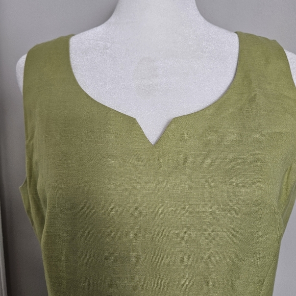 Jessica Howard Petite Vintage Women's Linen Blend Green Maxi Sheath Dress Sz 10P - Picture 3 of 9